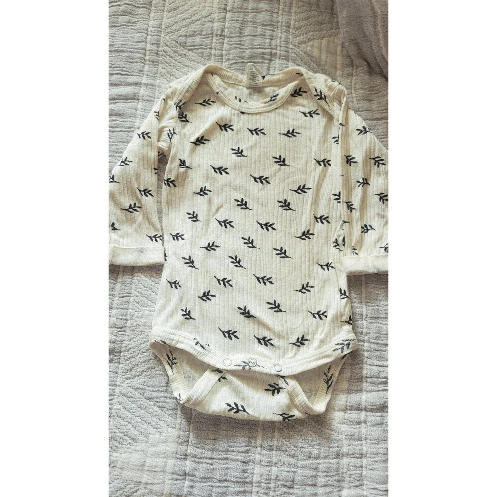 Kate Quinn Bamboo Play Set‎ Baby 6–12M Cream Leaf Print (2021)